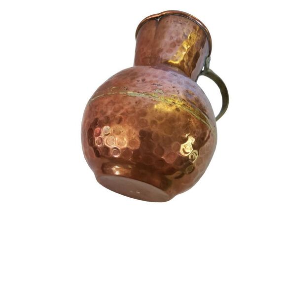 Copper Pitcher w/Brass Handle - Picture 7 of 9